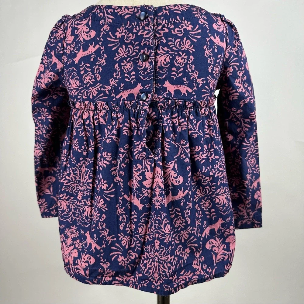 Baby Gap girls floral design blouse in blue and pink- size 3 years